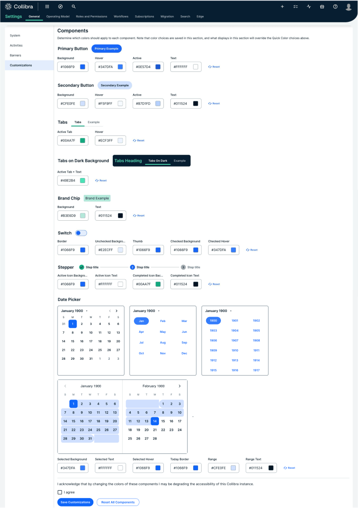 summary of components collibra ui